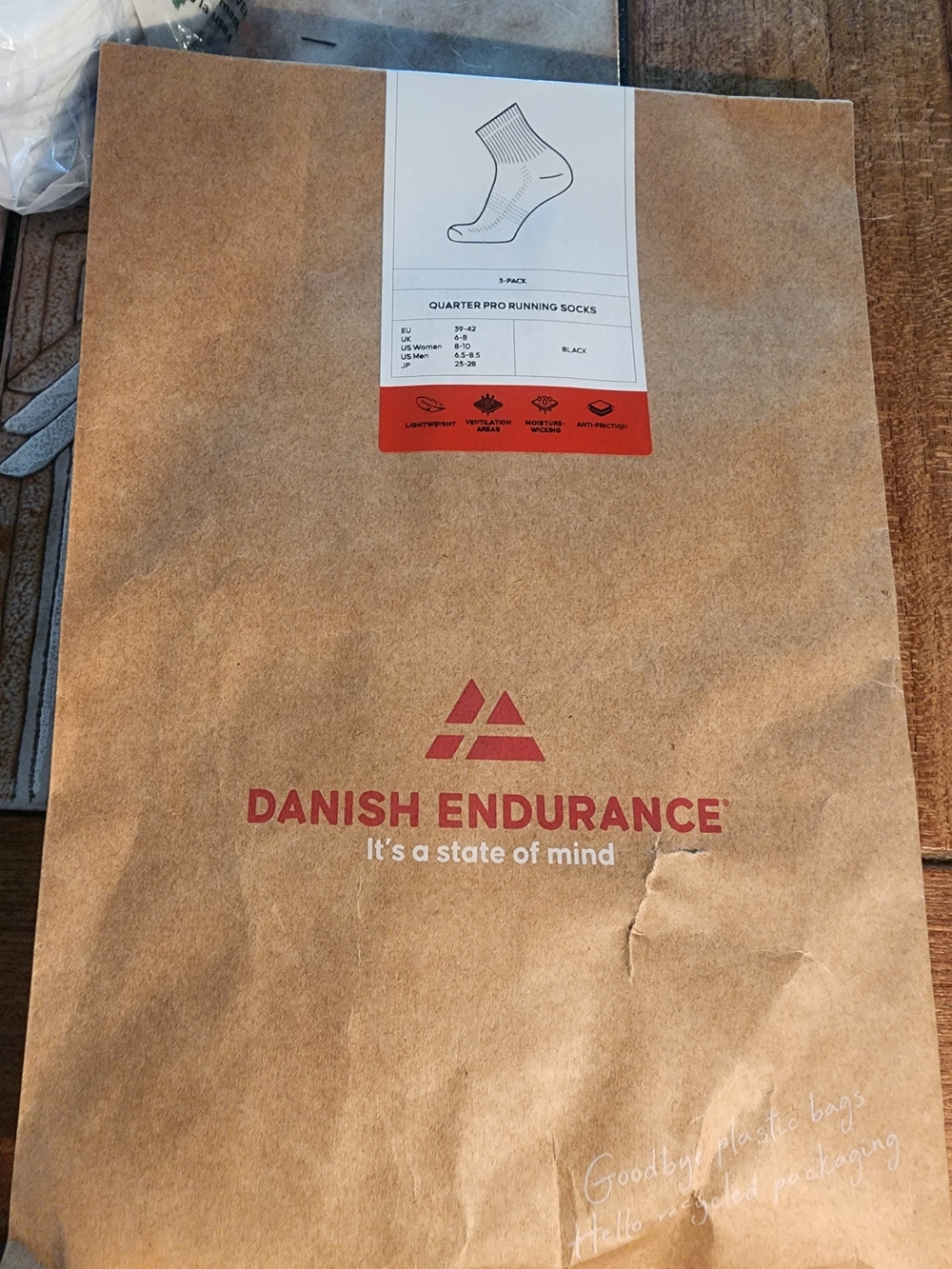 Danish Endurance Quarter Pro Running Socks X 3 Black NEW